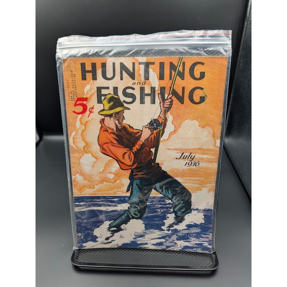 Vintage Hunting & Fishing Magazine July 1936 Fishing Cover